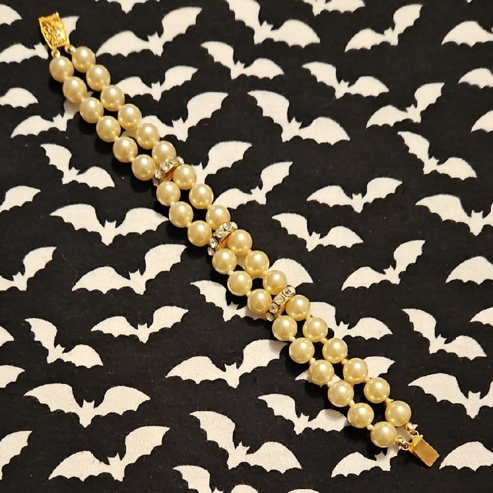5/$13 Faux Pearl and Rhinestone Bracelet